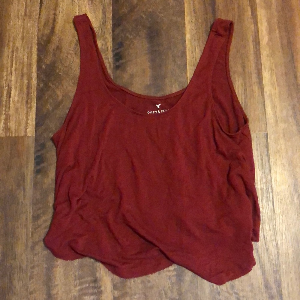 Dark red crop top